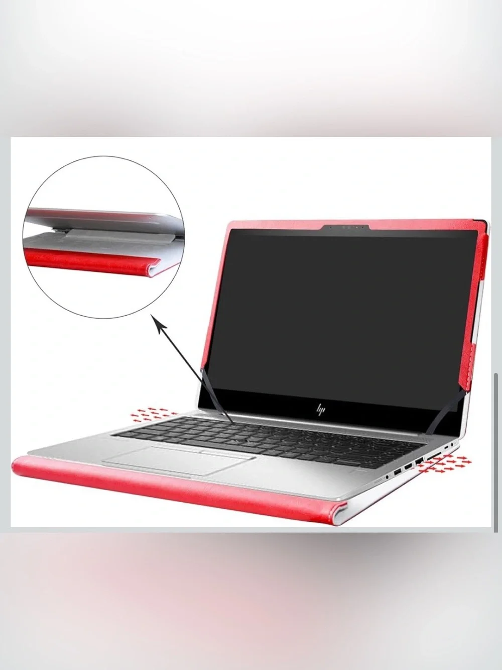 Red Laptop Folio Case for HP EliteBook 840/745 G5 G6 14”